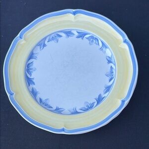 Yellow and Blue Floral Dinner Plate